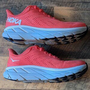 Hoka Clifton 7 Running Shoes Hot Coral Red Orange